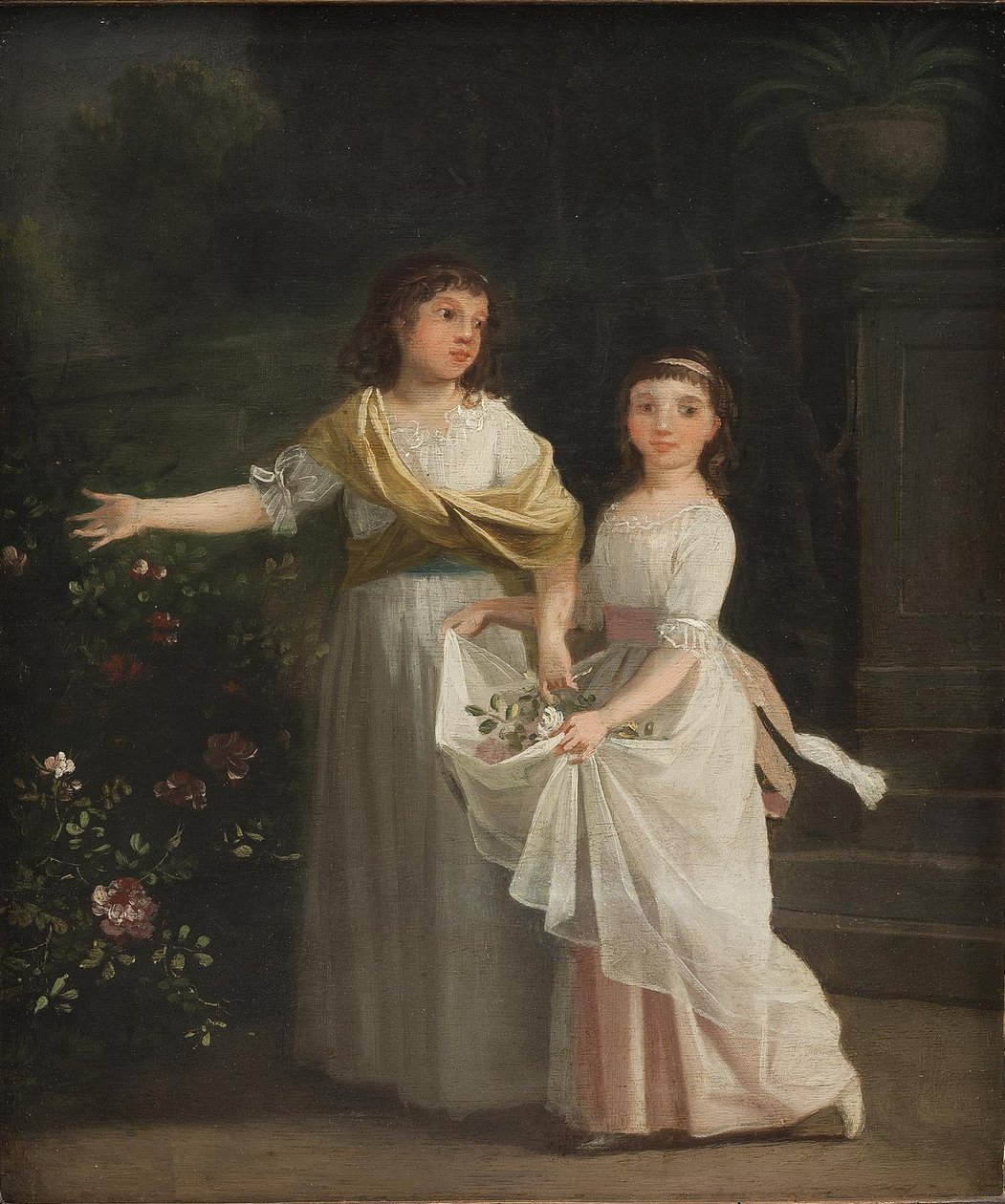 Le figlie del console generale Johan Christian Pingel in un giardino da Jens Juel