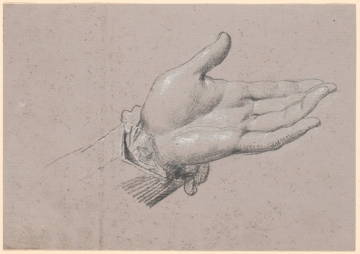 Studio di una mano sinistra, usata nel ritratto a figura intera di Federico VI come principe ereditario dal 1786 ad Amalienborg da Jens Juel