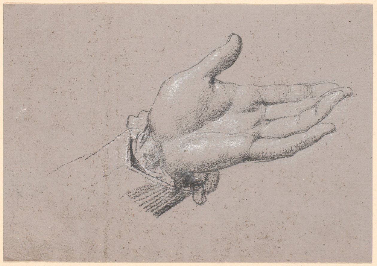 Studio di una mano sinistra, usata nel ritratto a figura intera di Federico VI come principe ereditario dal 1786 ad Amalienborg da Jens Juel