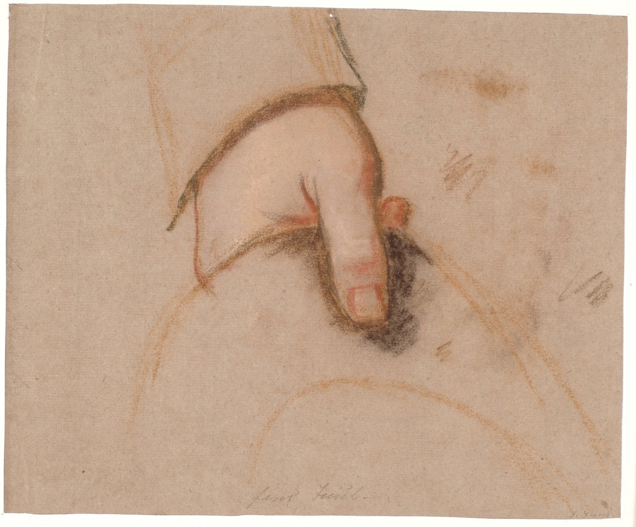 Studio per il ritratto della famiglia Ryberg; la mano sinistra di Johan Christian Ryberg che tiene un cappello da Jens Juel