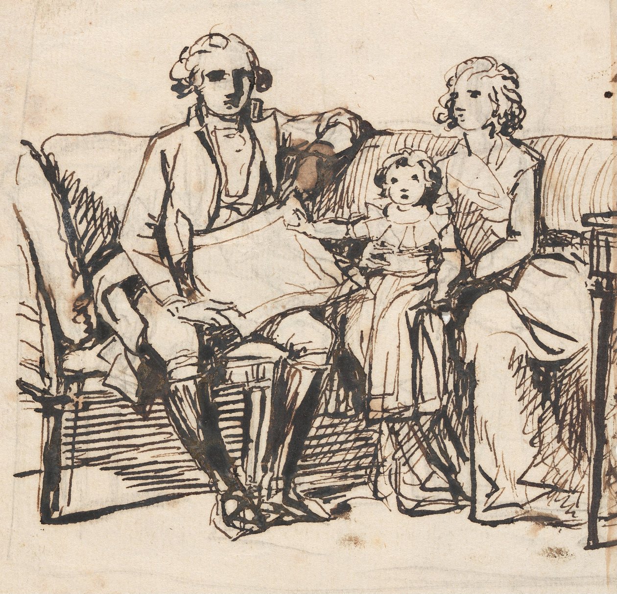 Studi per "Peder Anker, sua moglie Anna Elisabeth, nata Cold, e la loro figlia Karen" da Jens Juel