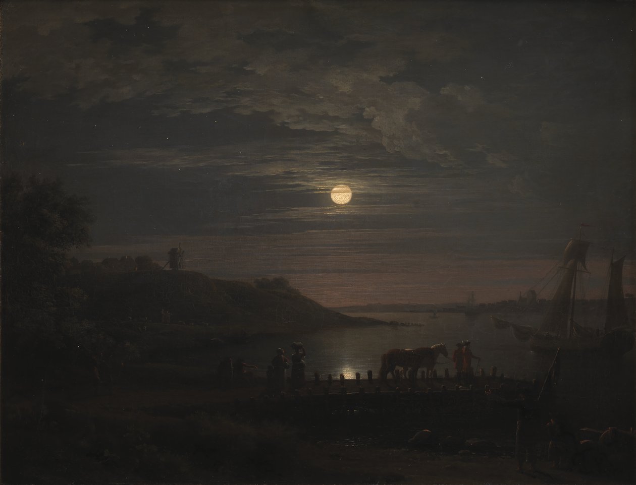 Attraversamento del Piccolo Belt a Snoghøj. Sorgere della luna da Jens Juel