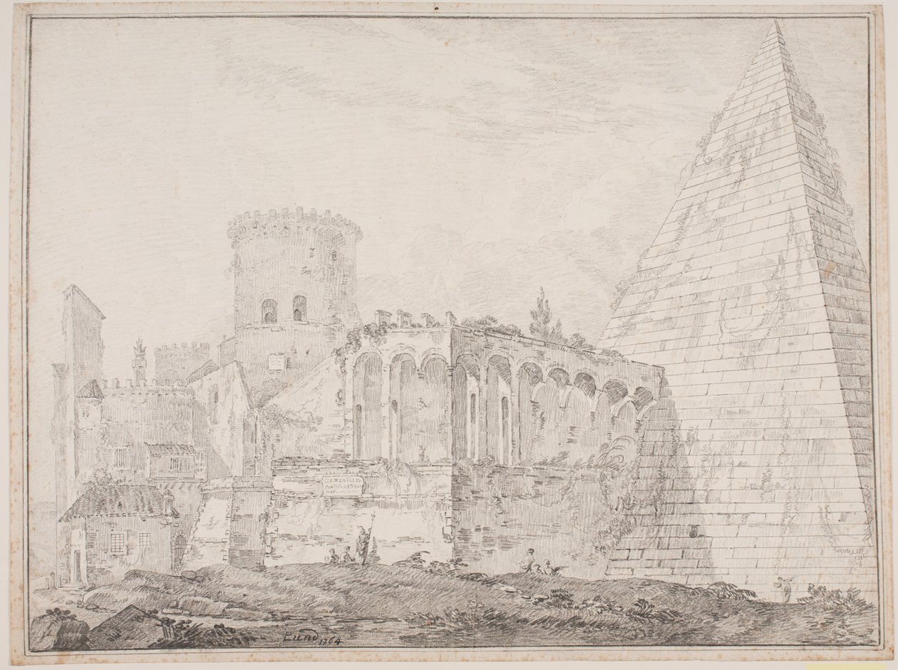 Piramide di Cestio presso Porta S. Paolo da Jens Petersen Lund