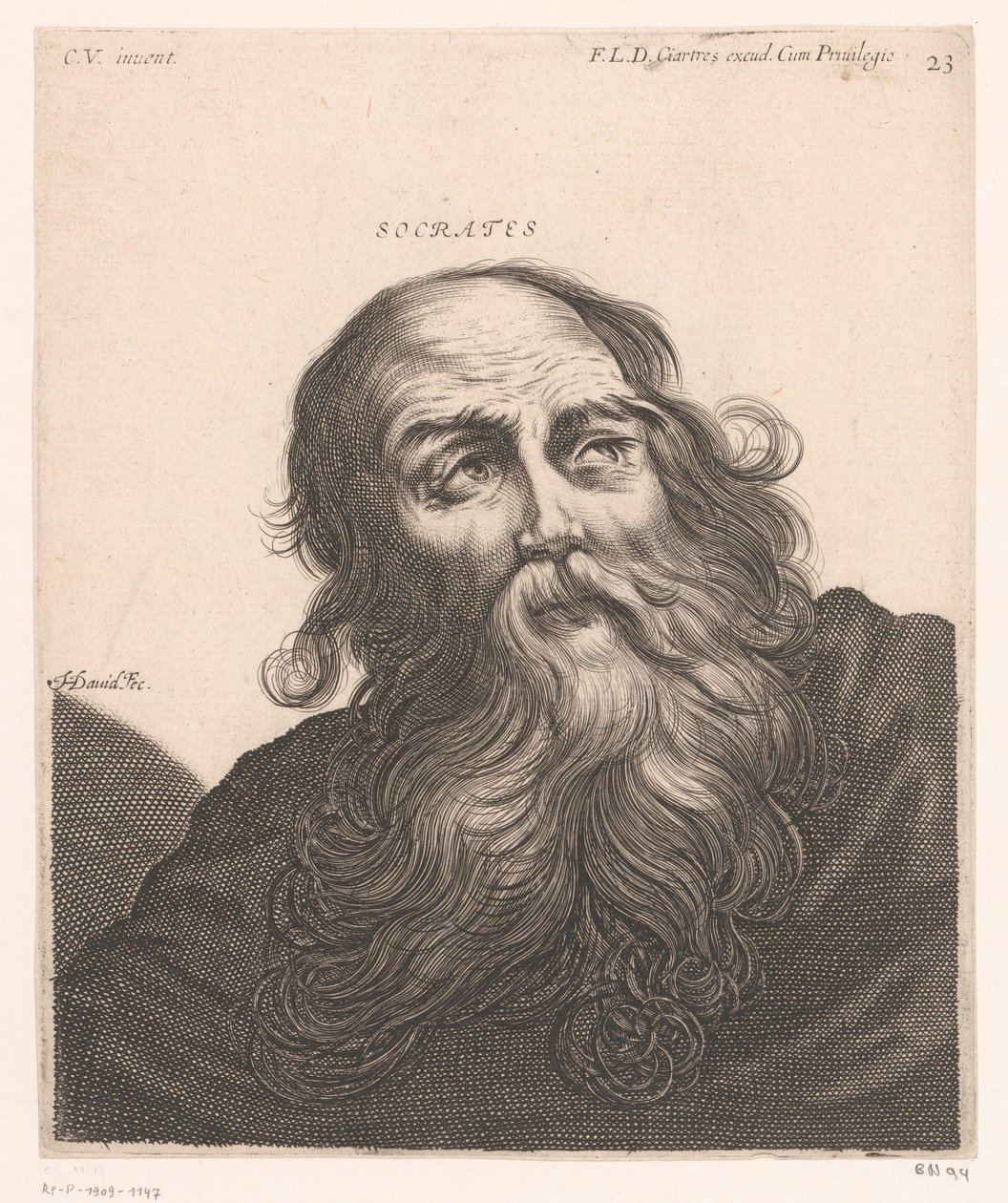Ritratto di Socrate (serie: Busti di filosofi e re) da Jerôme David