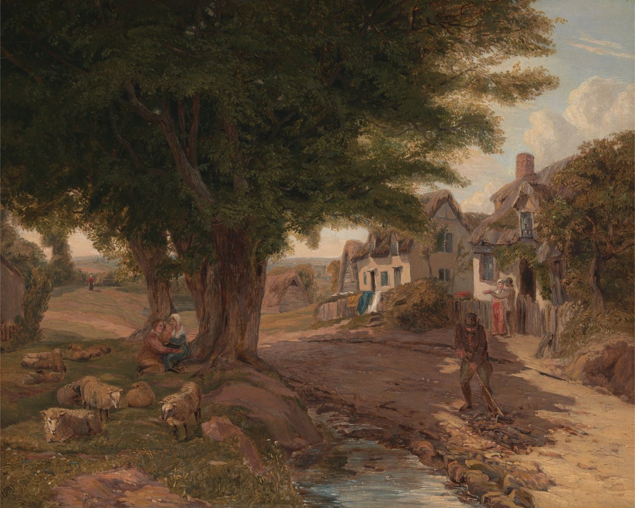 Scena di villaggio (possibilmente Colickey Green, Essex) da Jessica Landseer