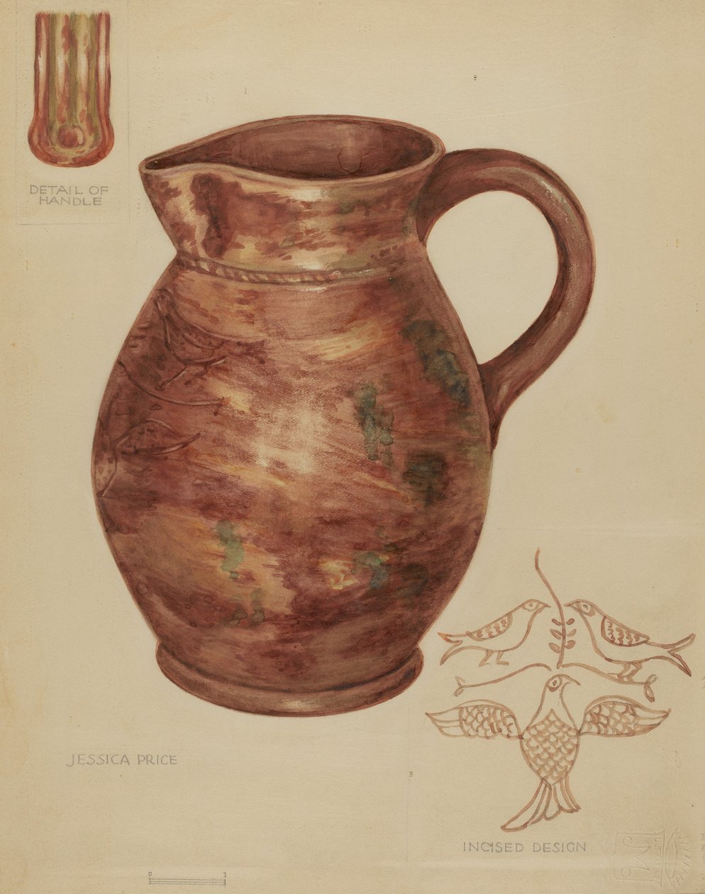 Brocca in terracotta rossa da Jessica Price