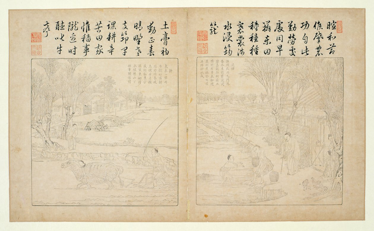 Yuzhi gengzhi tu (Tilling and Weaving Illustrated) 1696 da Jiao Bingzhen