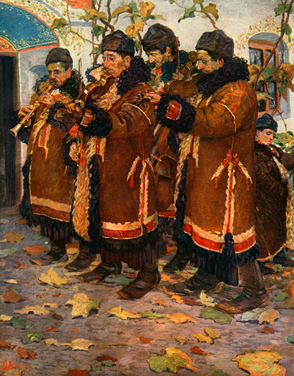 Musicisti da Hroznovà Lhota: clarinetto, violino e contrabbasso. 1861-1940, 1948 da Joža Uprka