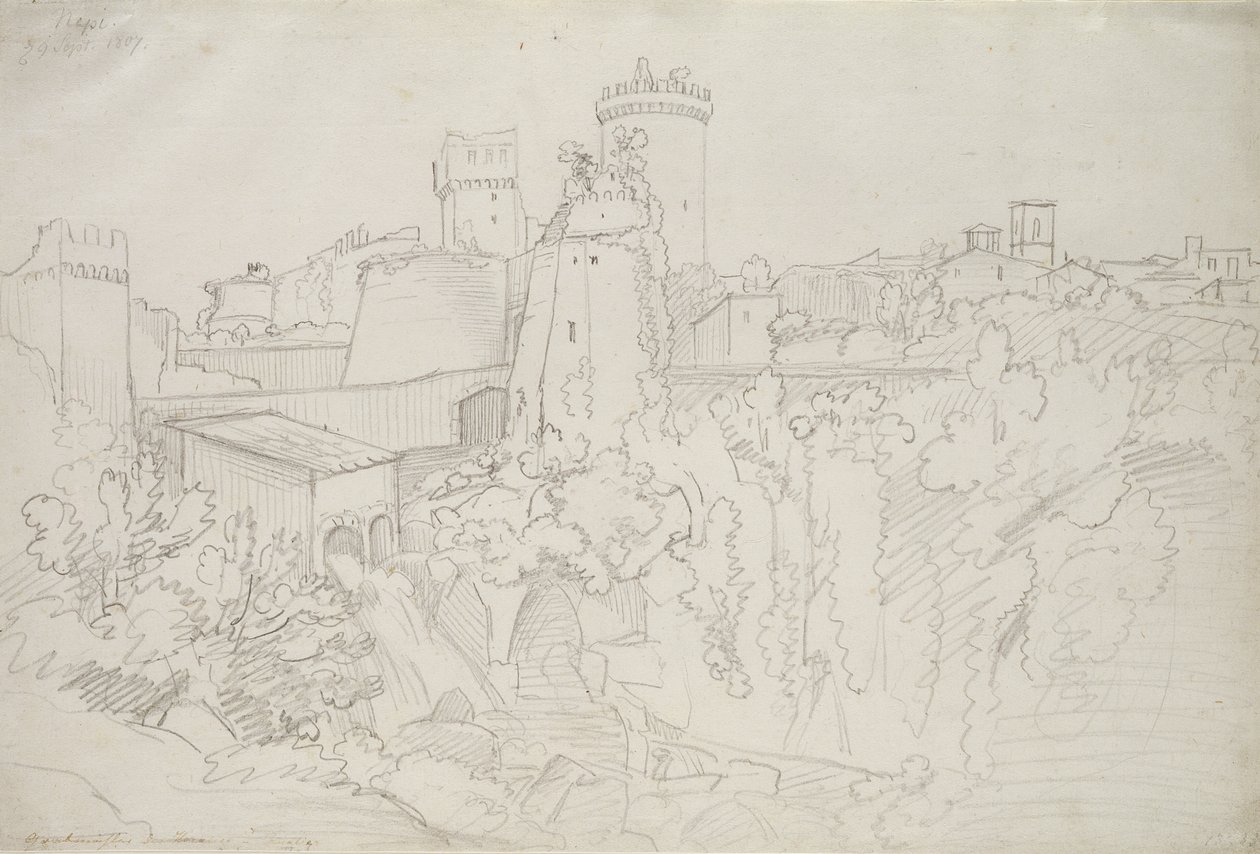 Le mura e le torri di Nepi, 1807 da Joachim Faber