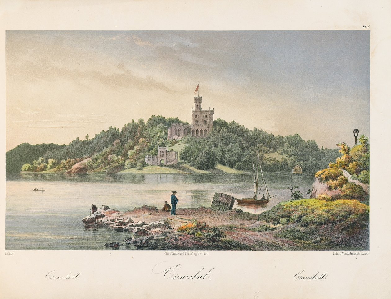 Vista di Oscarshal, 1852 da Joachim Frich