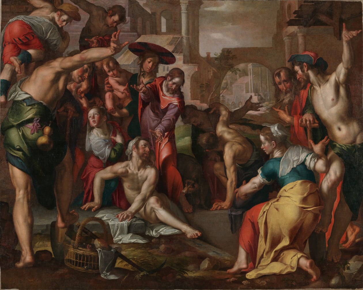 La resurrezione di Lazzaro da Joachim Wtewael or Utewael