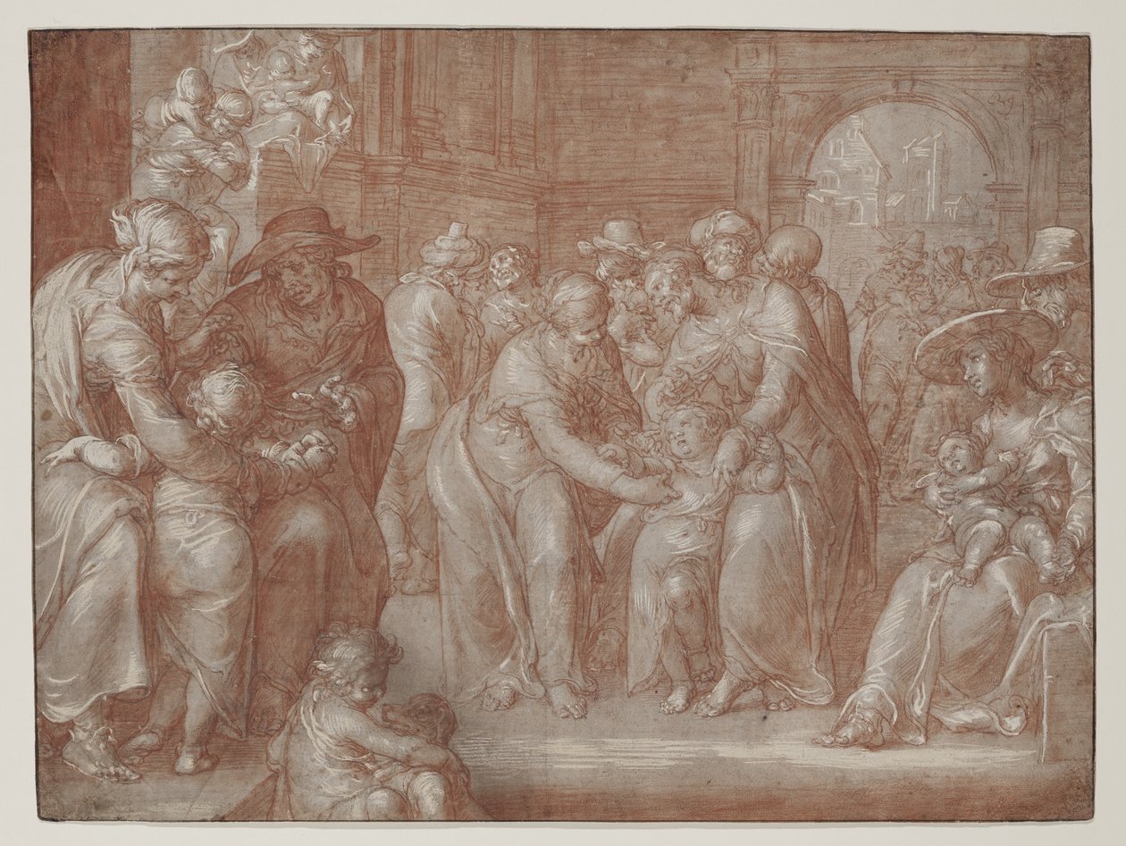 Lasciate che i Bambini Vengano a Me, c.1621 da Joachim Wtewael or Utewael