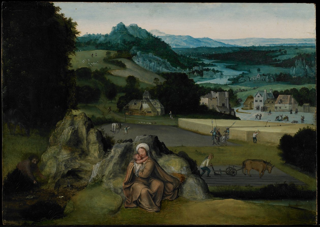 Il Riposo durante la Fuga in Egitto (Il Campo Miracoloso di Grano) c.1518-24 da Joachim (workshop of) Patinir