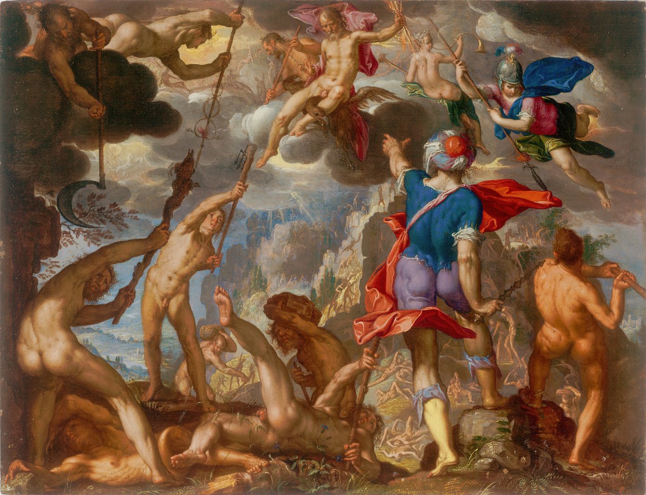 La battaglia tra gli dei e i giganti da Joachim Anthonisz Wtewael