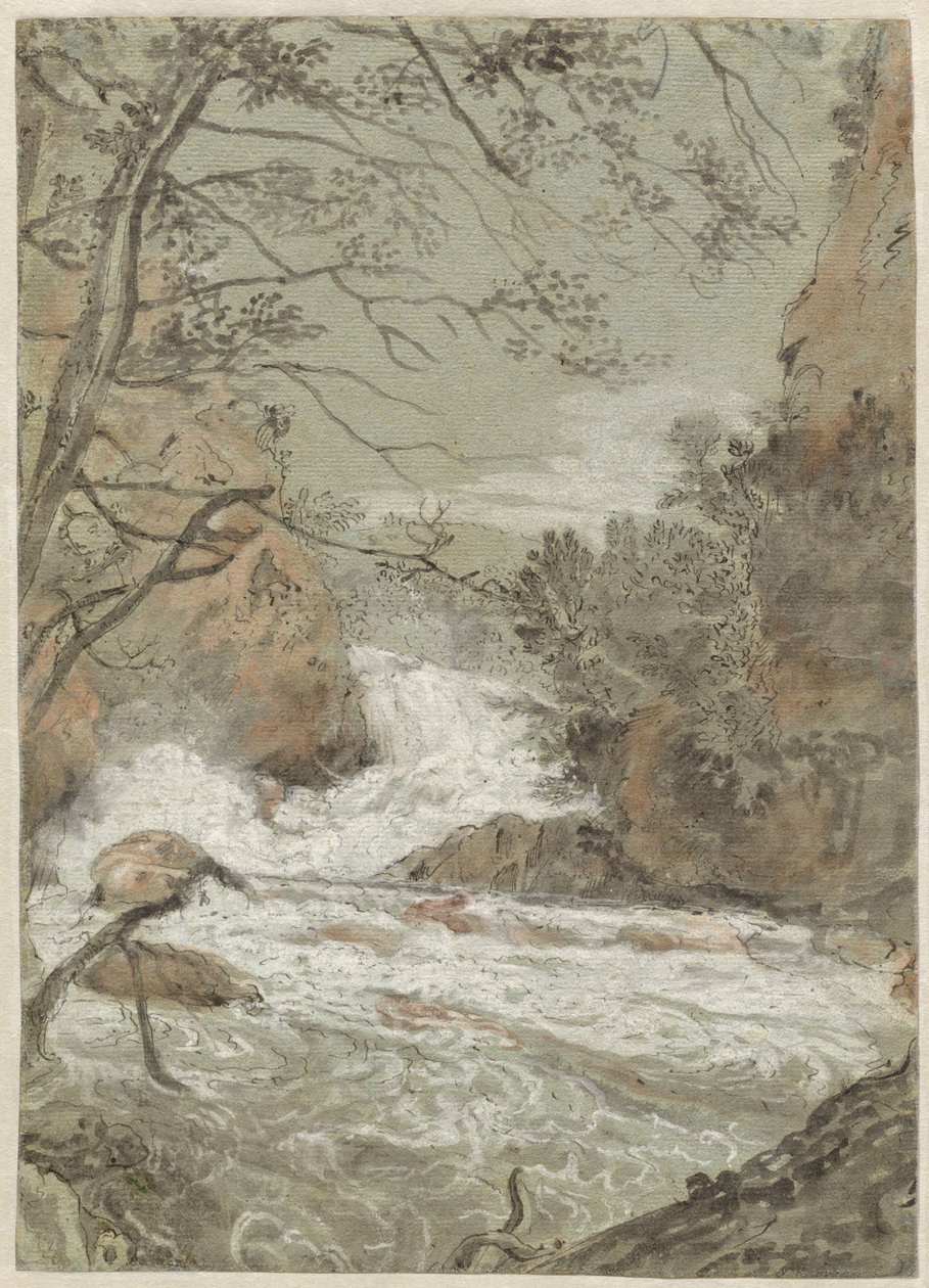 Paesaggio fluviale con cascata (recto) da Joachim Franz Beich