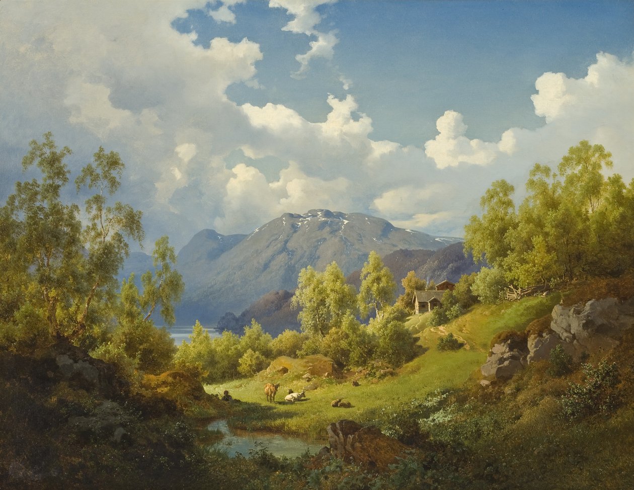 Paesaggio, motivo dalla valle di Numme in Norvegia, 1850 da Joachim Frich