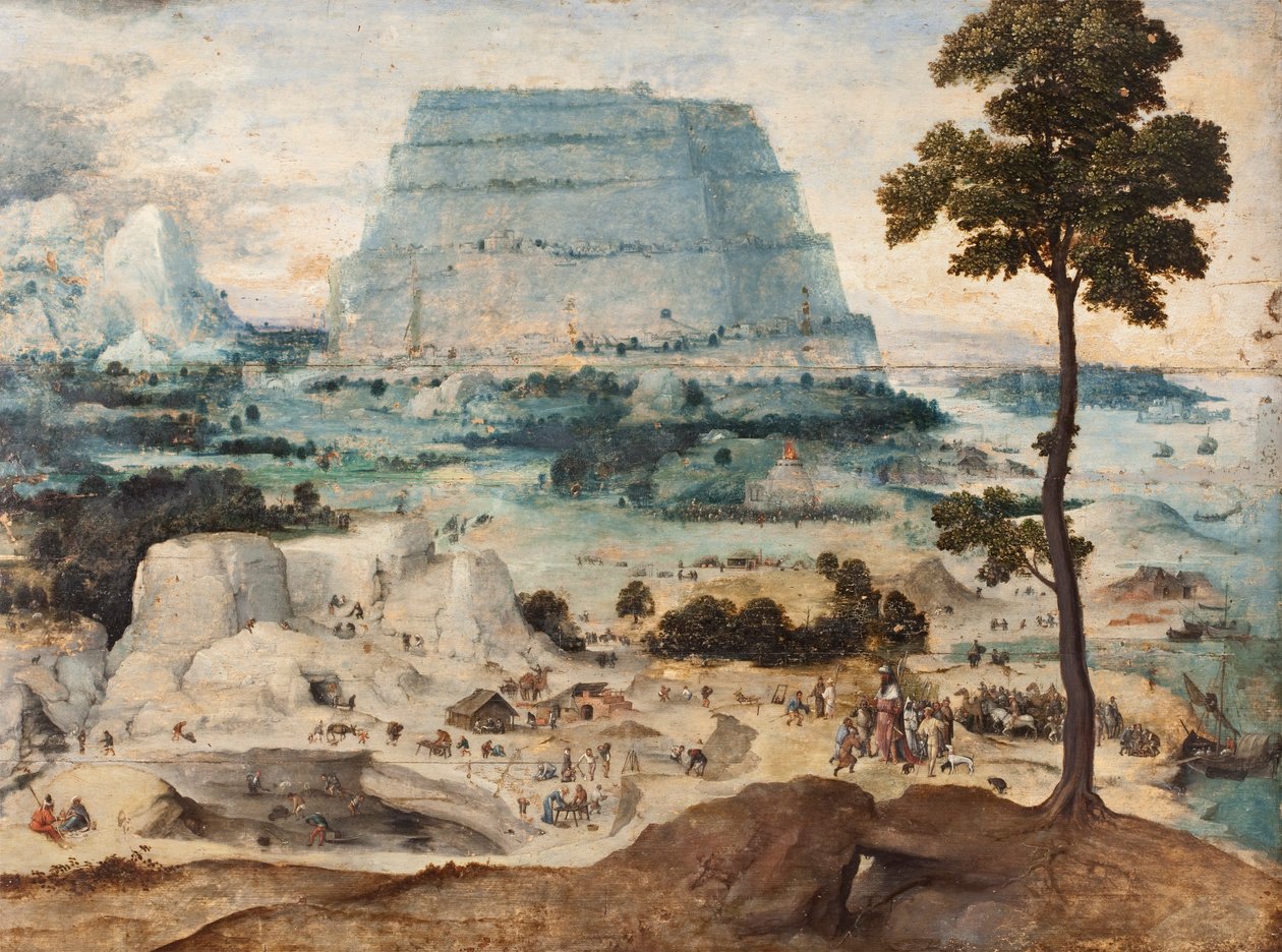 Costruzione della Torre di Babele, c.1550 da Joachim Patinir