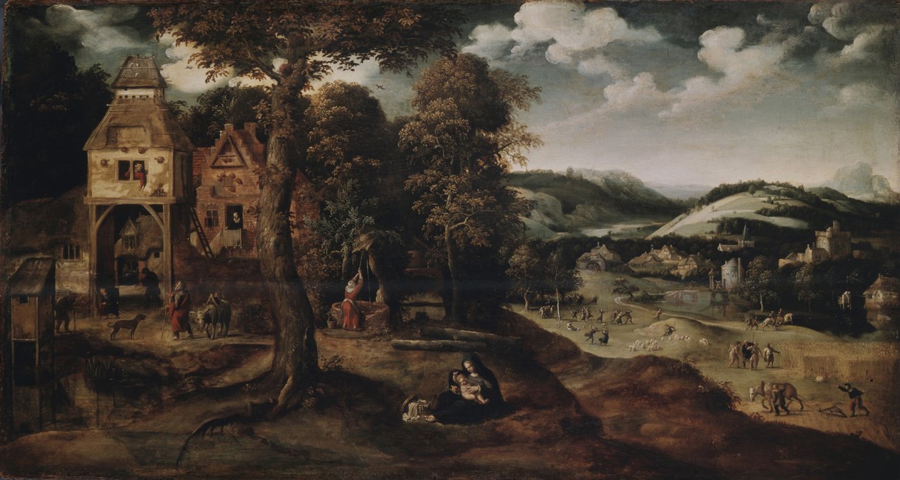 Paesaggio con la fuga in Egitto, ca 1524 da Joachim Patinir