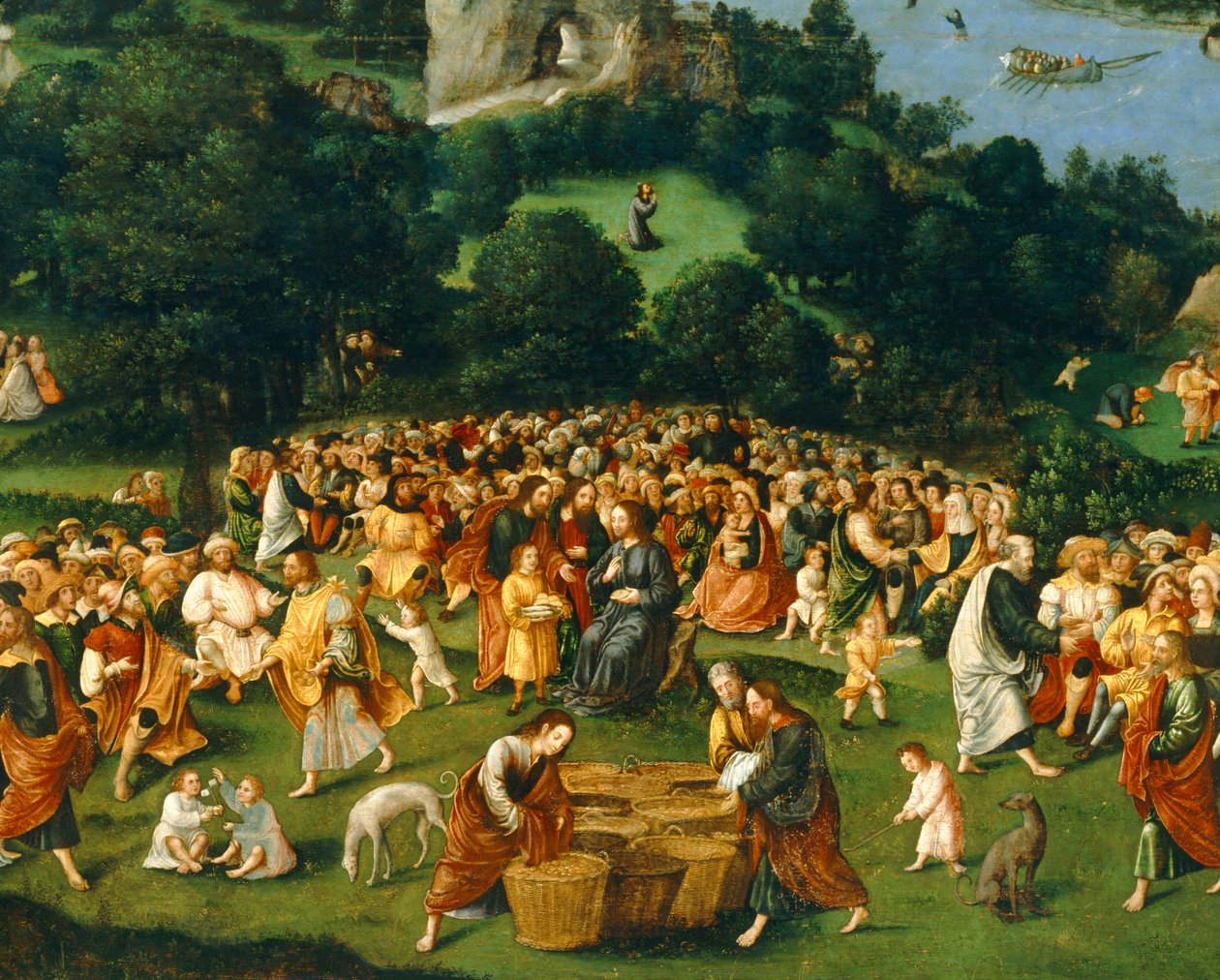 La moltiplicazione dei pani... (olio su tela) da Joachim Patinir
