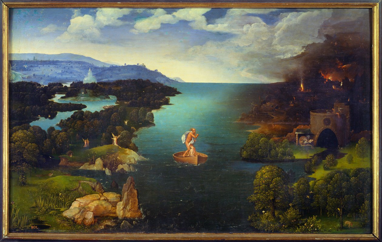 Il passaggio dello Stige Caronte sulla sua barca negli Inferi da Joachim Patinir