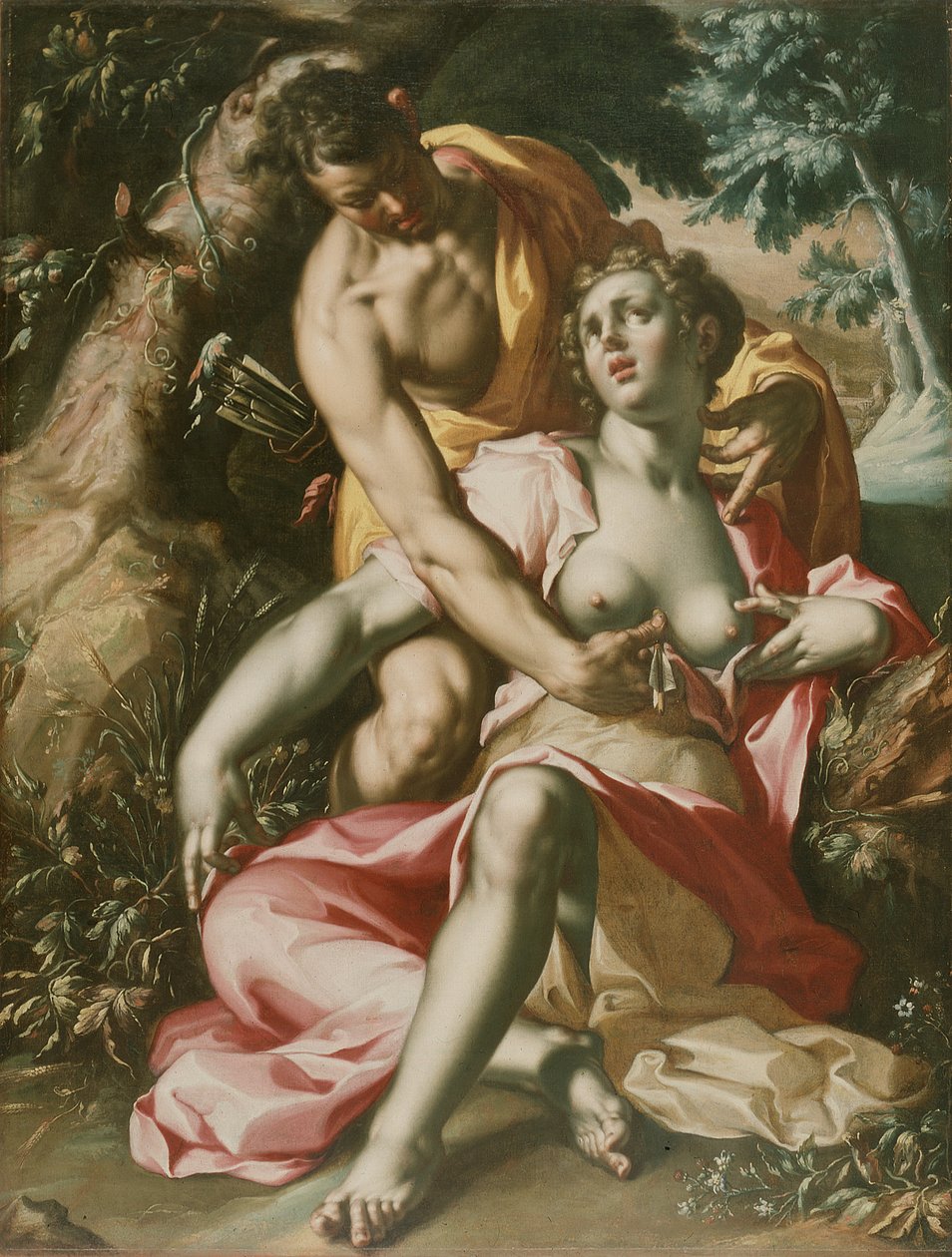 Cefalo e Procri (La morte di Procri), 1595-1600 circa (olio su tela) da Joachim Wtewael or Utewael or Wyewael