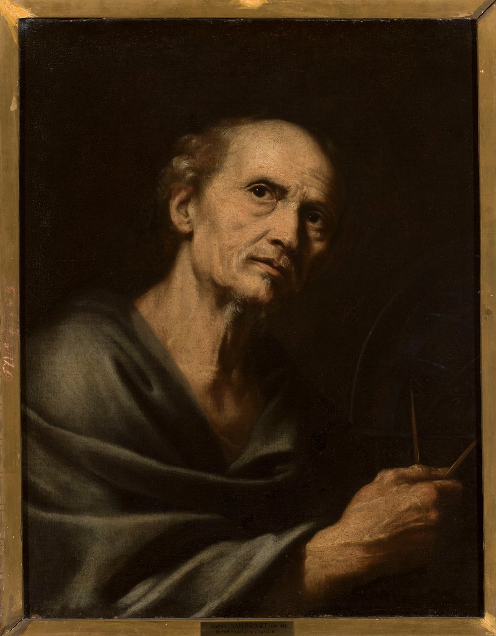 Ritratto di uomo con compasso da Joachim von Sandrart