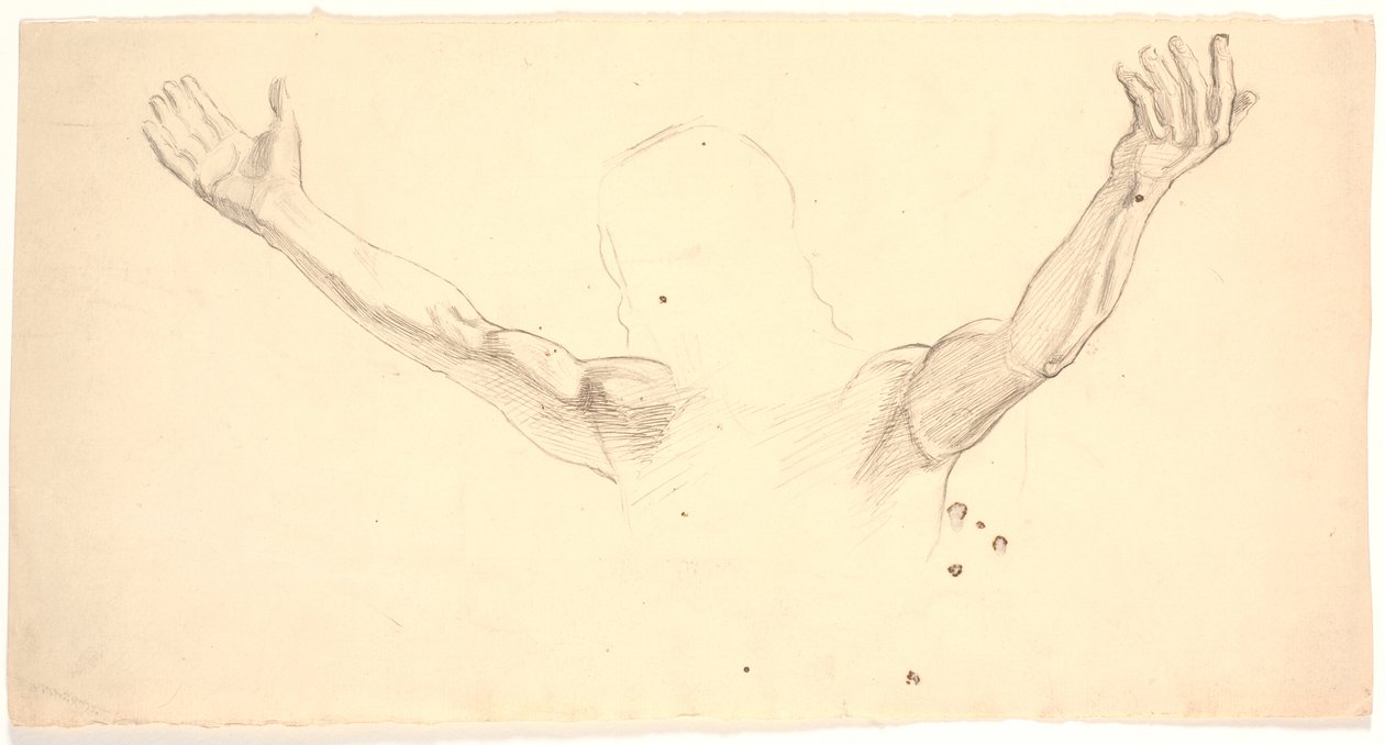 Studio di dettaglio delle braccia distese di Cristo da Joakim Frederik Skovgaard