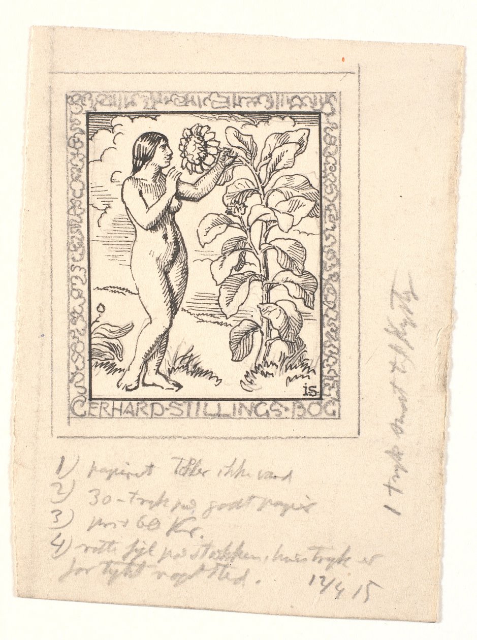 Bozza per ex libris di Gerhard Stilling da Joakim Frederik Skovgaard