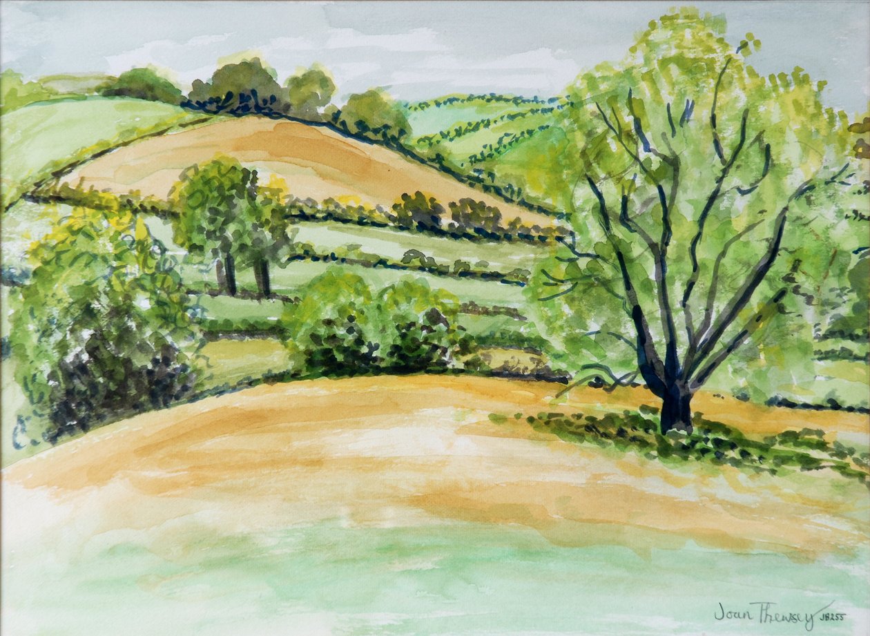 Paesaggio del Suffolk, vista dalla chiesa di Dalham, 2011 da Joan Thewsey