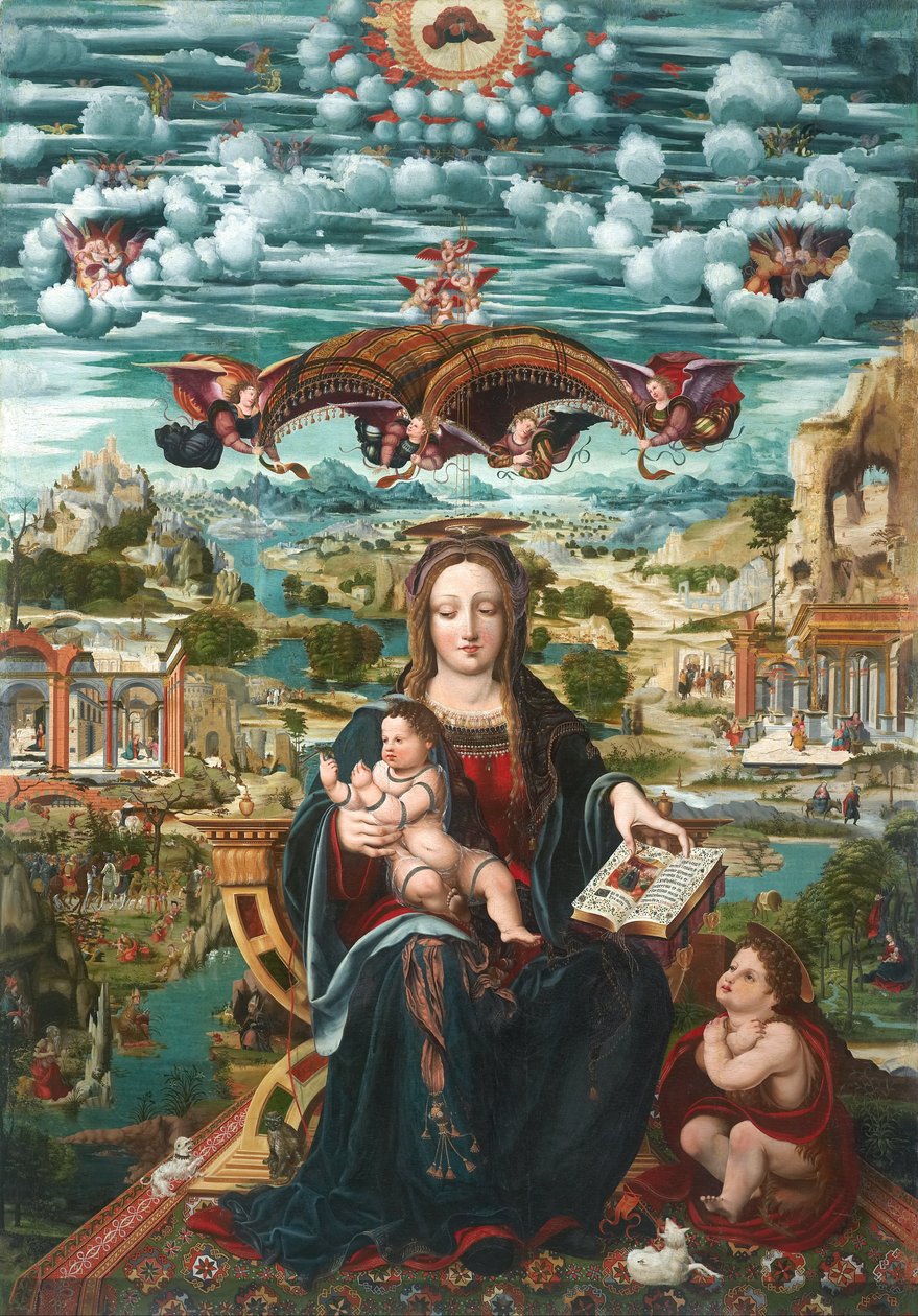 Vergine e Bambino con il piccolo San Giovanni da Joan de Burgunya
