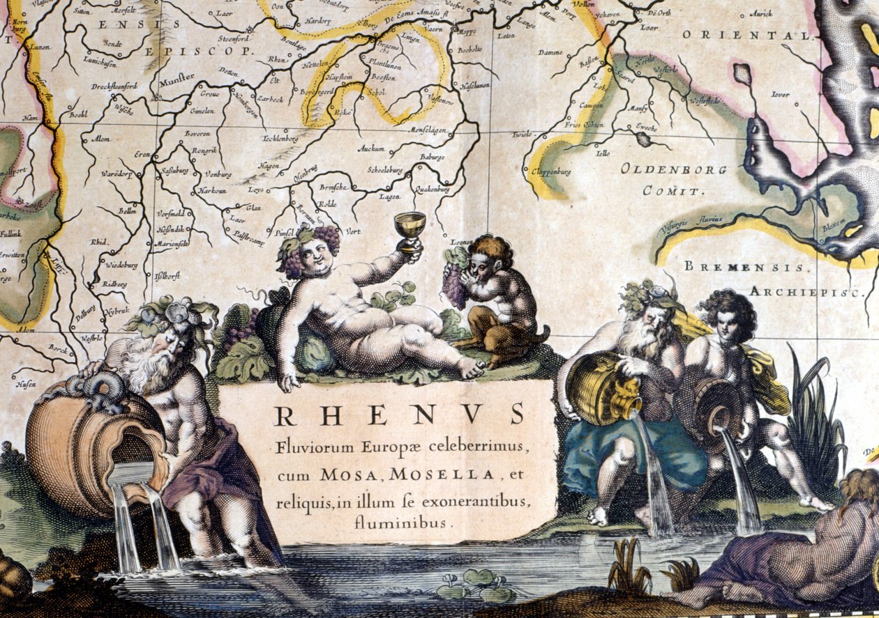 Allegoria del Reno - in Atlas Novus da Joan Blaeu