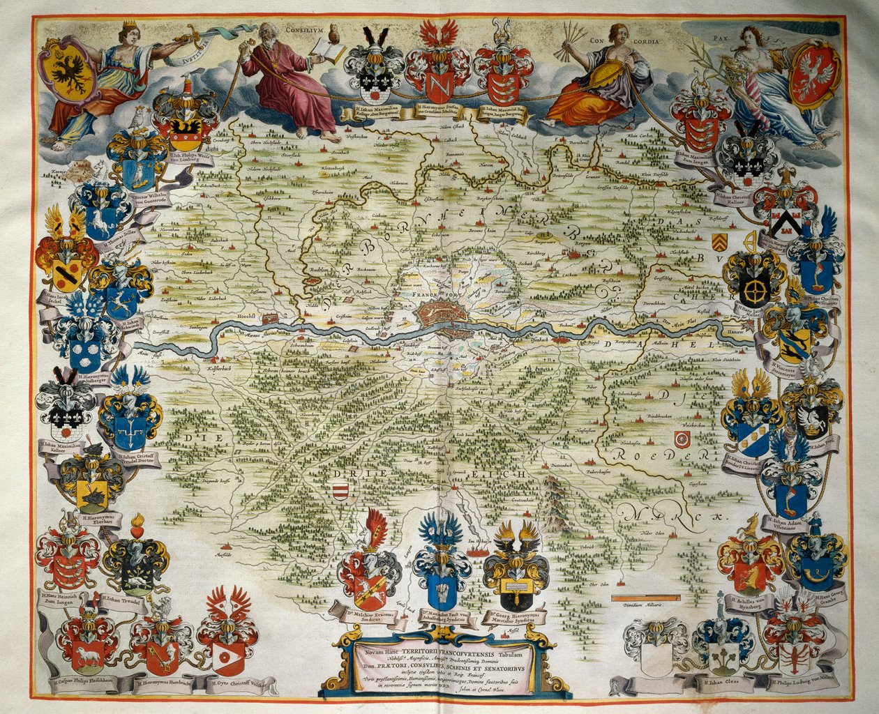 Francoforte e il suo territorio, Volume III, Atlas Maior, di Joan Blaeu, incisione su rame, Amsterdam da Joan Blaeu