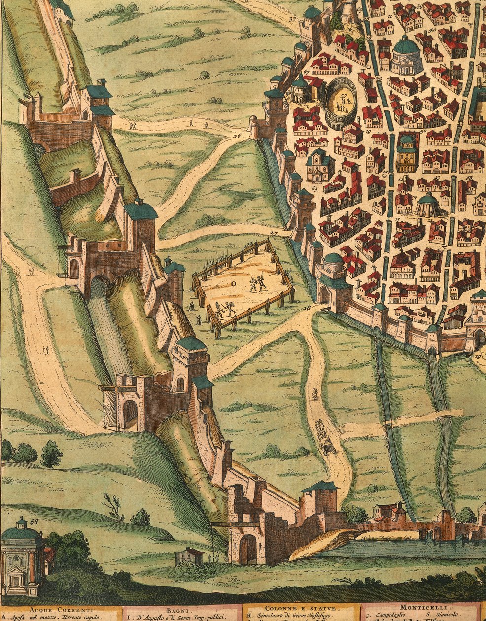 Mappa di Bologna, dal Theatrum civitatum et admirandorum Italiae (dettaglio) da Joan Blaeu