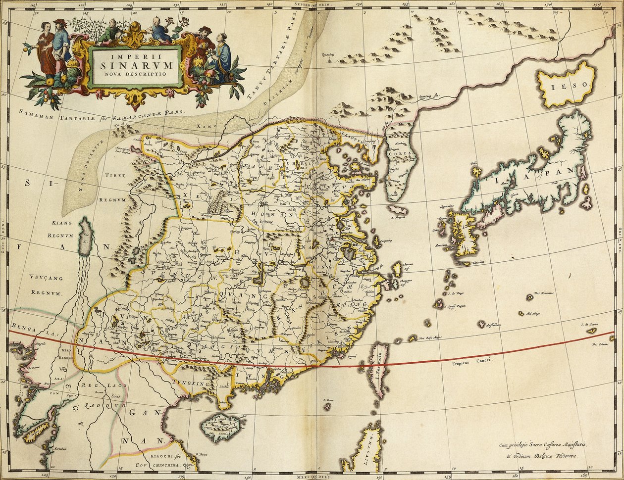 Mappa della Cina, da "Atlas Maior Sive Cosmographia Blaviana" da Joan Blaeu