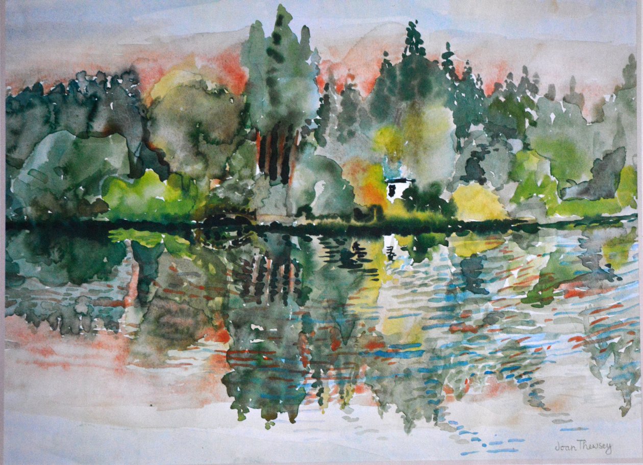 Il lago al tramonto, Bremes les Ardres da Joan Thewsey
