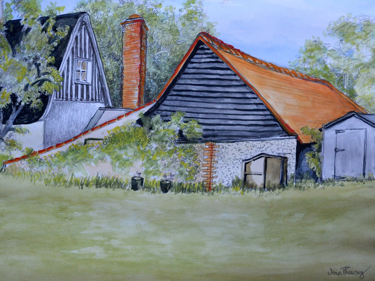 Vista attraverso il giardino dei vicini, 2016 da Joan Thewsey