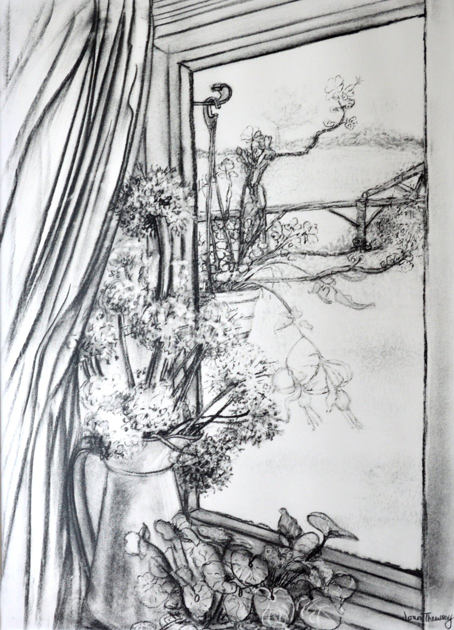 Vista attraverso la finestra del cottage, 1970 da Joan Thewsey