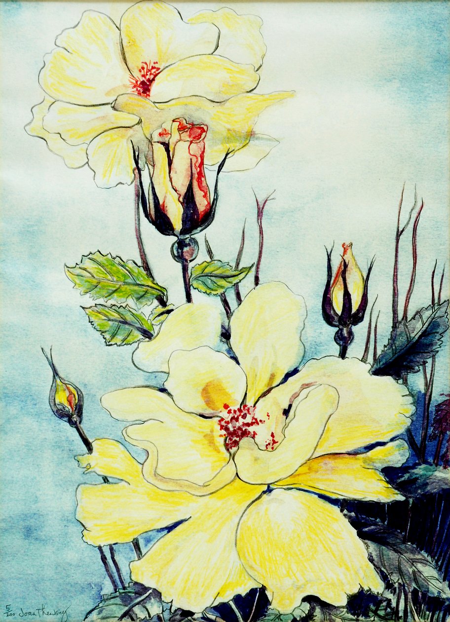 Rosa gialla in una brezza del Suffolk, 2005 da Joan Thewsey