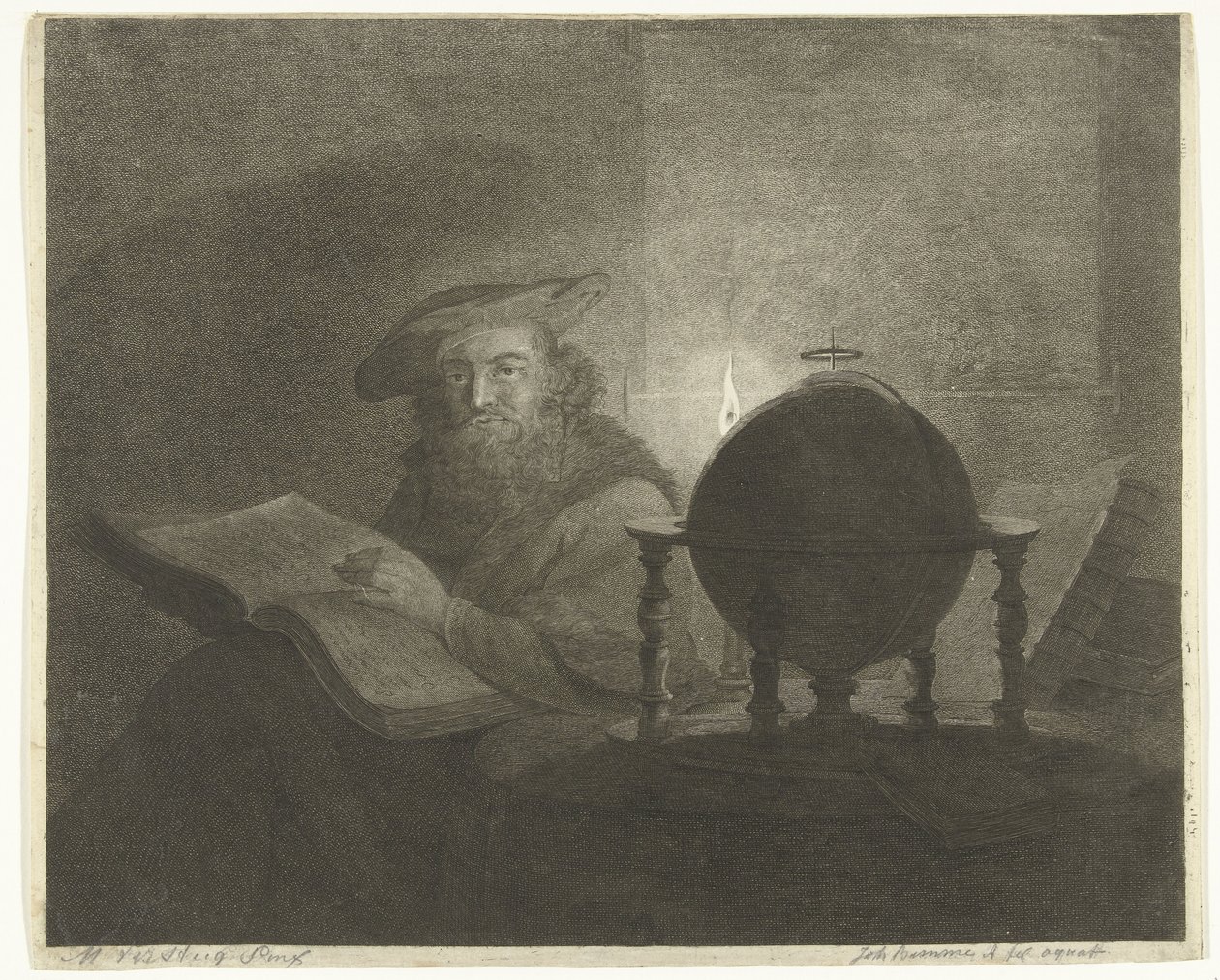 Uno studioso alla luce di una candela da Joannes Bemme