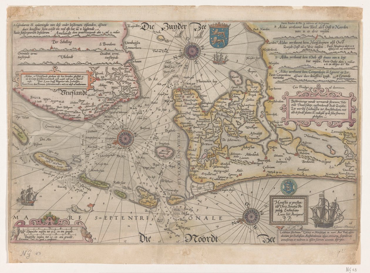 Carta nautica del Vlie e del Marsdiep da Joannes van Doetechum (I)
