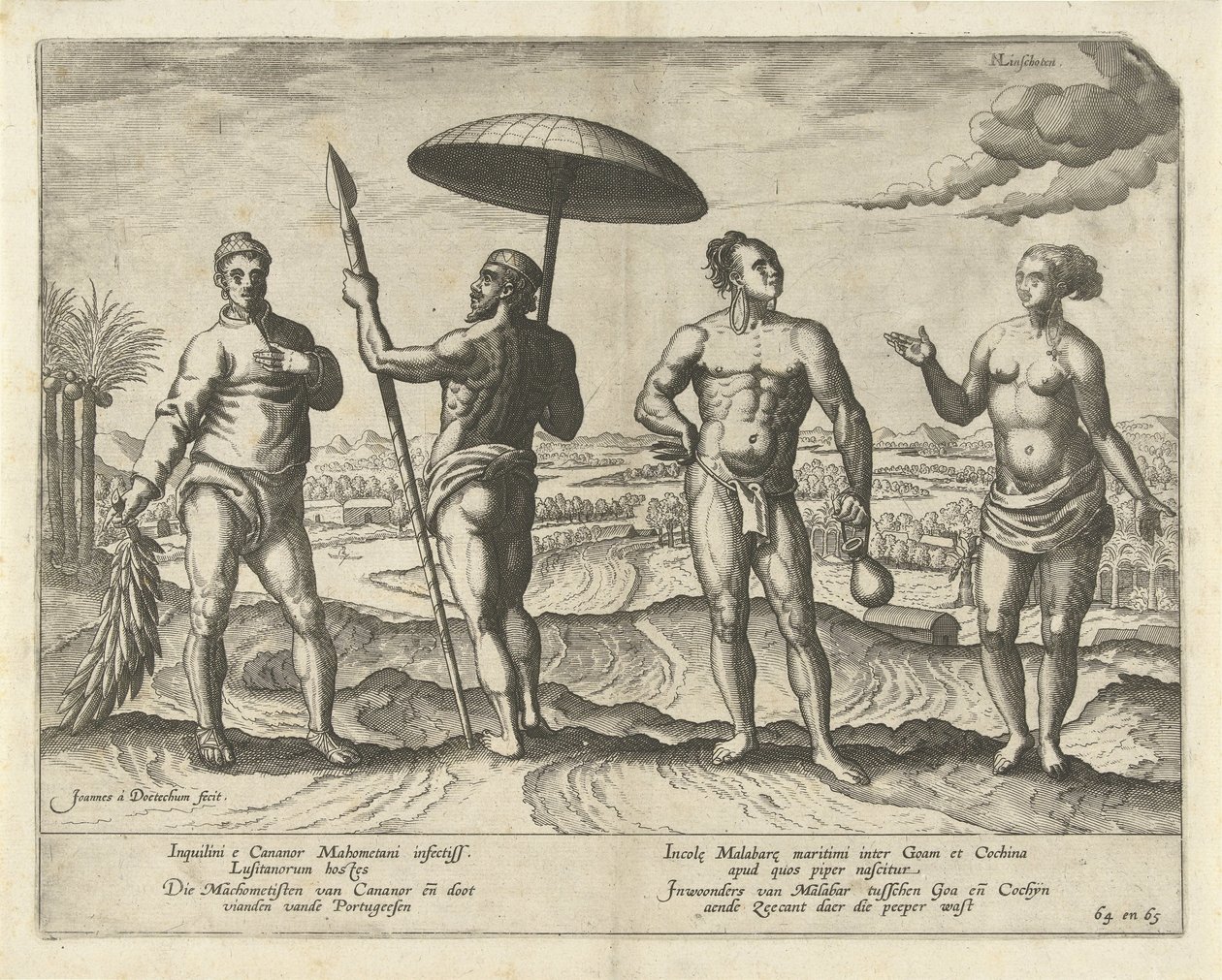Due uomini di Cananor e una coppia di Malabar da Joannes van Doetechum (I)
