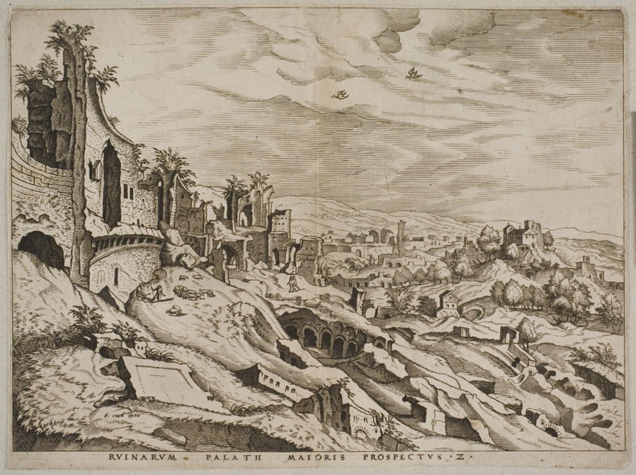 Seconda vista delle rovine sul colle Palatino da Joannes van Doetecum I