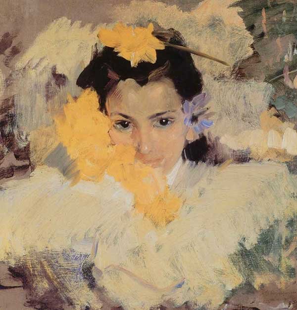 Ragazza con fiori da Joaquín Sorolla