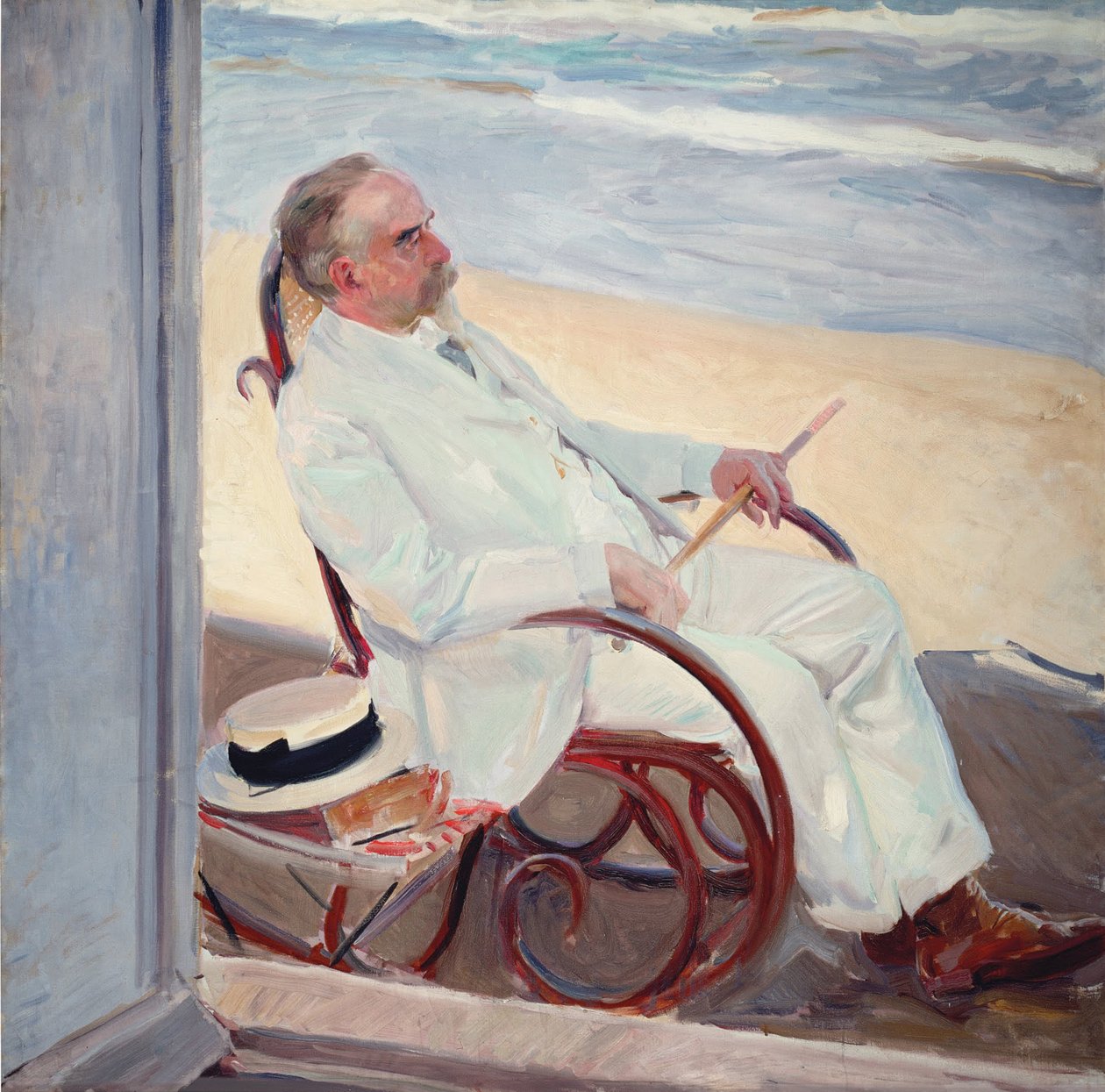 Antonio García in spiaggia da Joaquín Sorolla