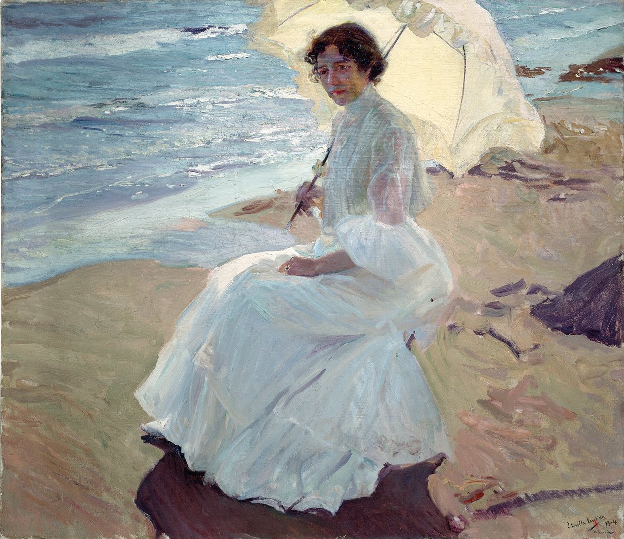 Clotilde sulla spiaggia da Joaquín Sorolla