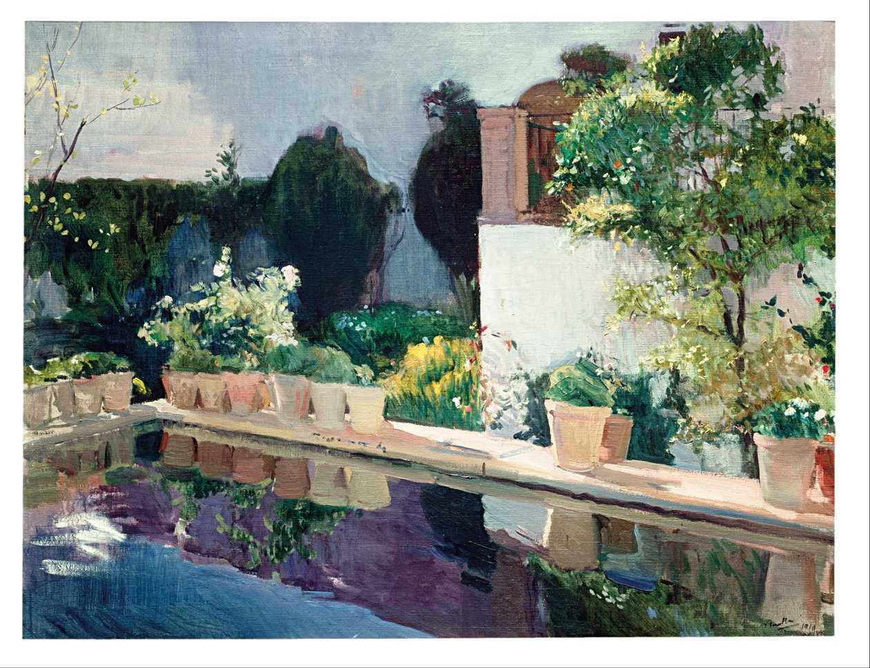 Laghetto del palazzo, Giardini reali di Siviglia da Joaquín Sorolla