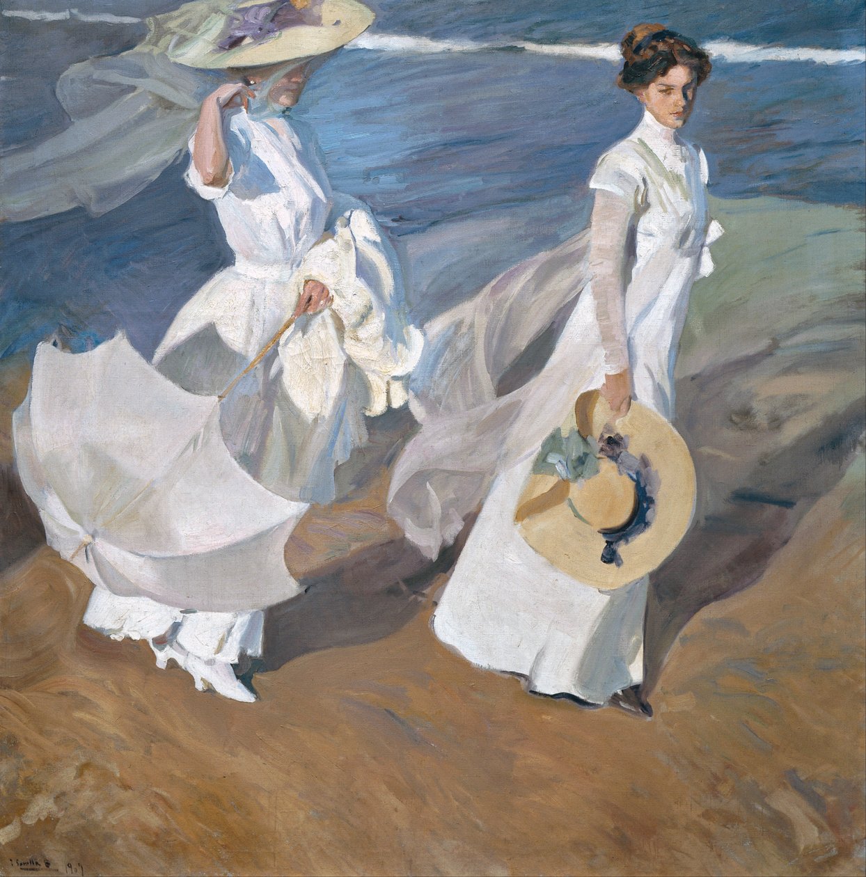 Passeggiata lungo la riva del mare da Joaquín Sorolla