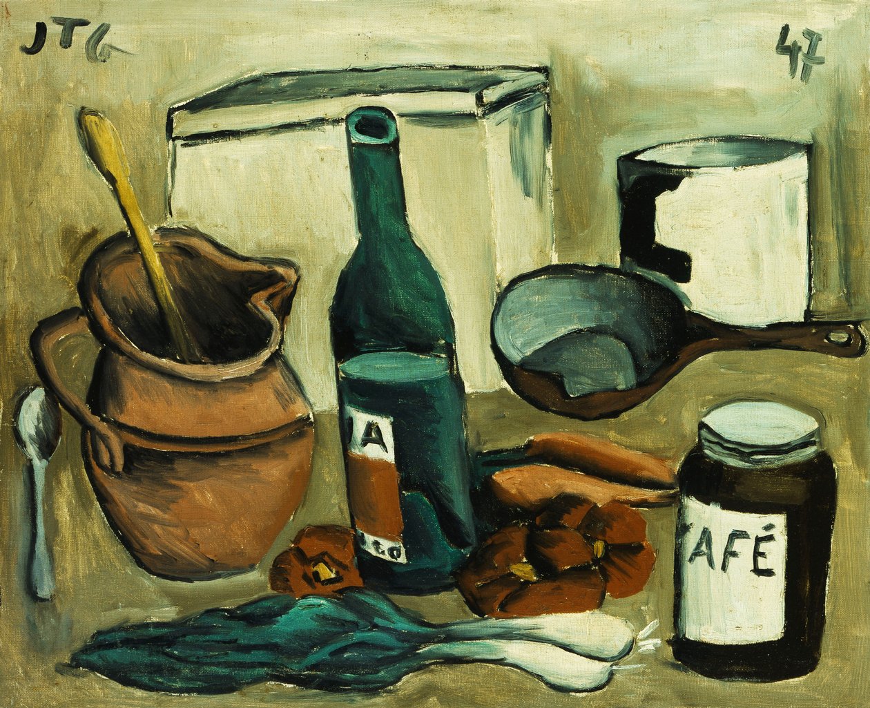 Natura morta; Scatola di sette oggetti; Naturaleza Muerta, Caja de Carton a Siete Tonos da Joaquin Torres Garcia