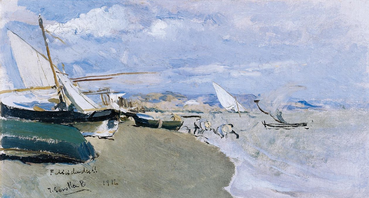 Barche sulla spiaggia, Costa di Levante da Joaquín Sorolla