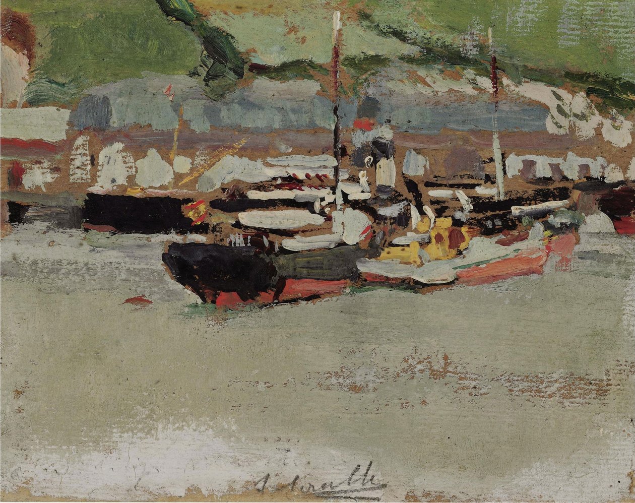 Barche in un porto da Joaquín Sorolla